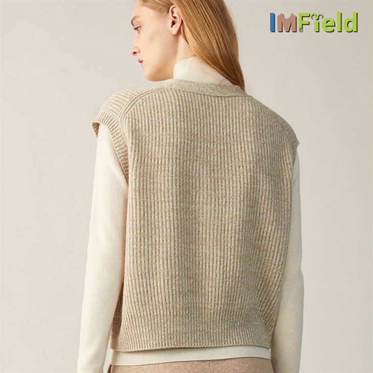 Customized OEM New Wool Loose Vest Ladies Sleeveless Knitting Top Sweater Wear Wool Waistcoat