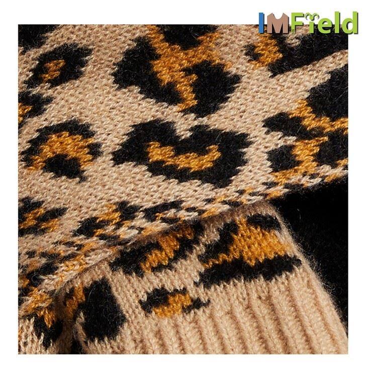 Fashion Kint Pure Cashmere Leopard Scarf