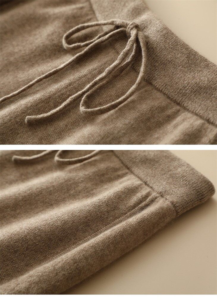 Fashionable Female Trousers Winter Casual Pure Cashmere Wide Leg Pants For Women