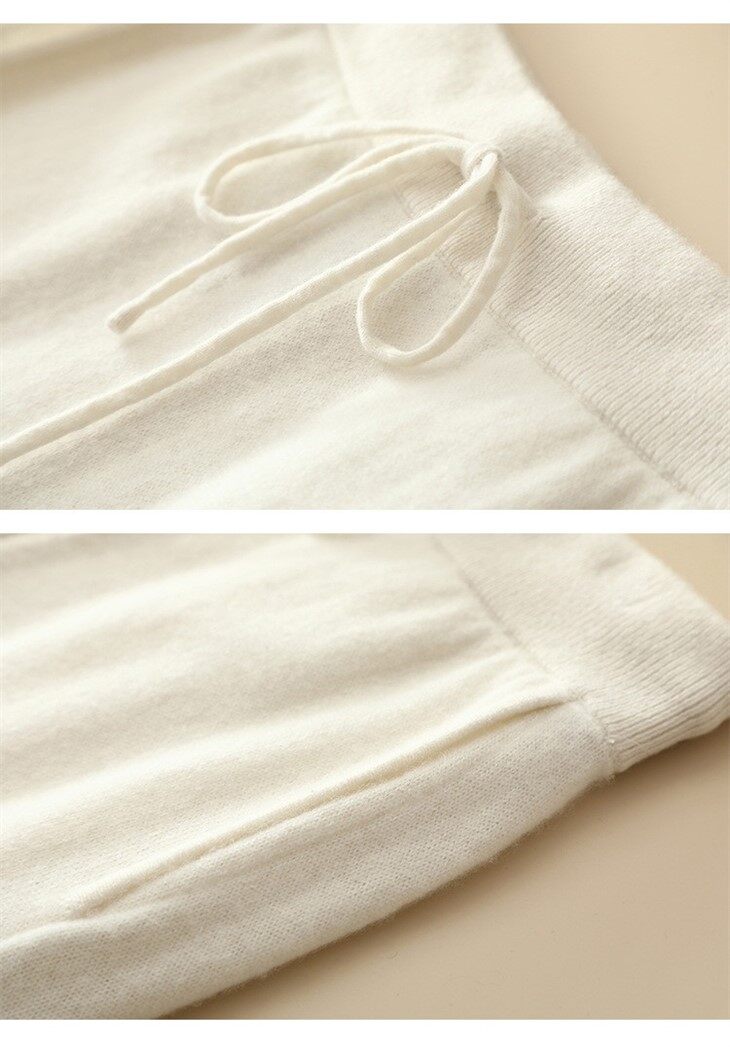 Fashionable Female Trousers Winter Casual Pure Cashmere Wide Leg Pants For Women