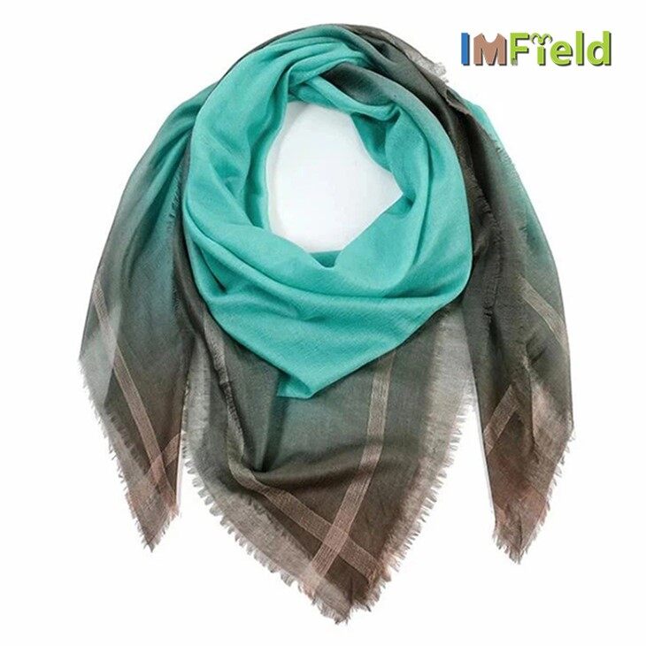 Gradual Dip Dye Worsted Square Cashmere tørklæde