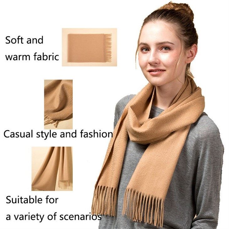 Inner Mongolia Cashmere Scarf With Tassel For Women