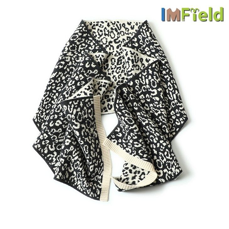 Leopard Weighted Kint Cashmere Jacquard Scarf