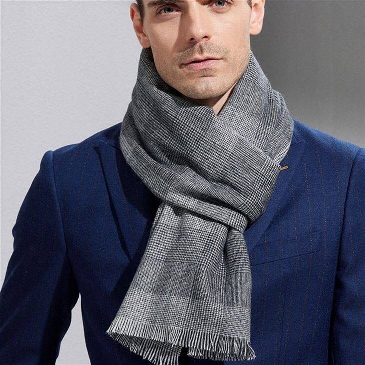 Luxury Mens Cashmere Tartan Scarf