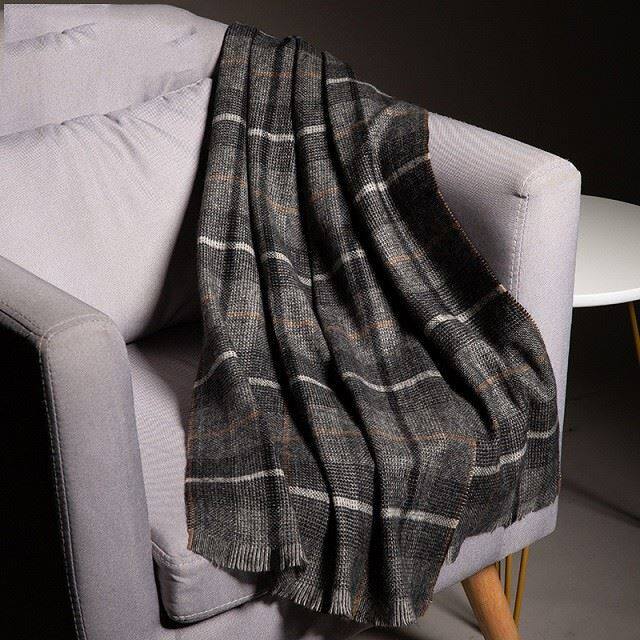 Luxury Mens Cashmere Tartan Scarf