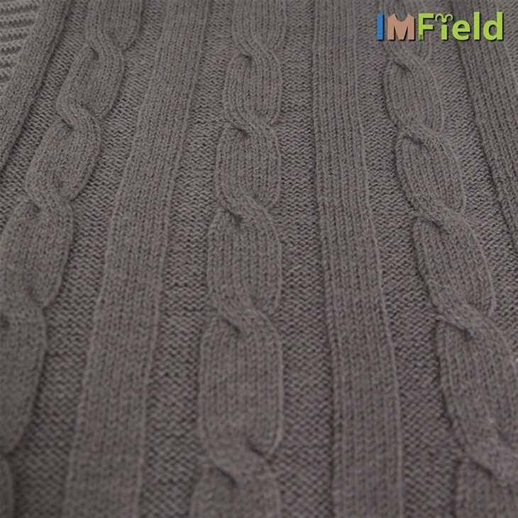 Luxury Thick Wool Cashmere Cable Chunky Knitted Throw Blanket