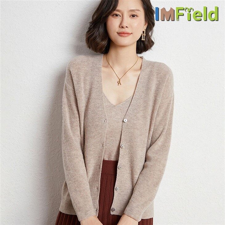 Manufacturers Of V Neck Rib Cashmere Knitted Cardigan