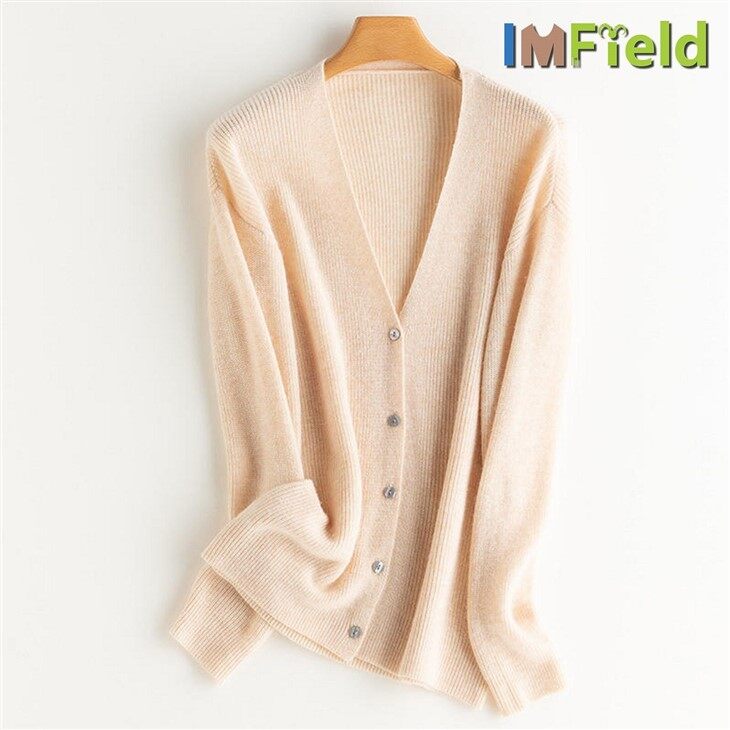 Manufacturers Of V Neck Rib Cashmere Knitted Cardigan
