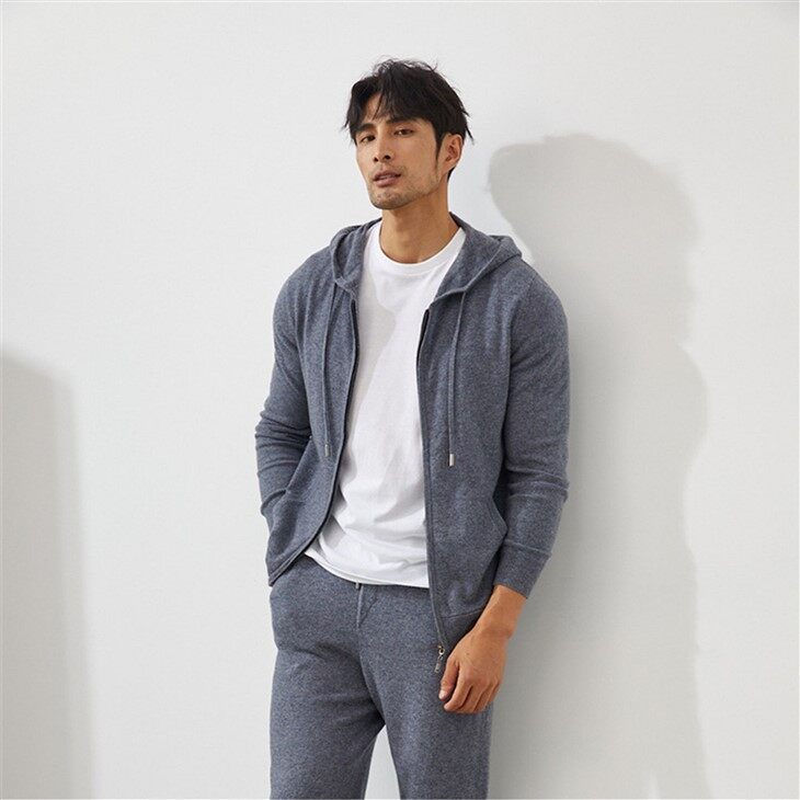 Men's Knit Zip Cardigan Cashmere Hoodies