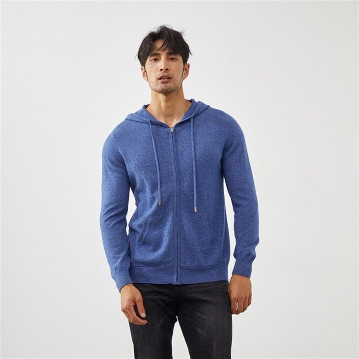 Men's Knit Zip Cardigan Cashmere Hoodies