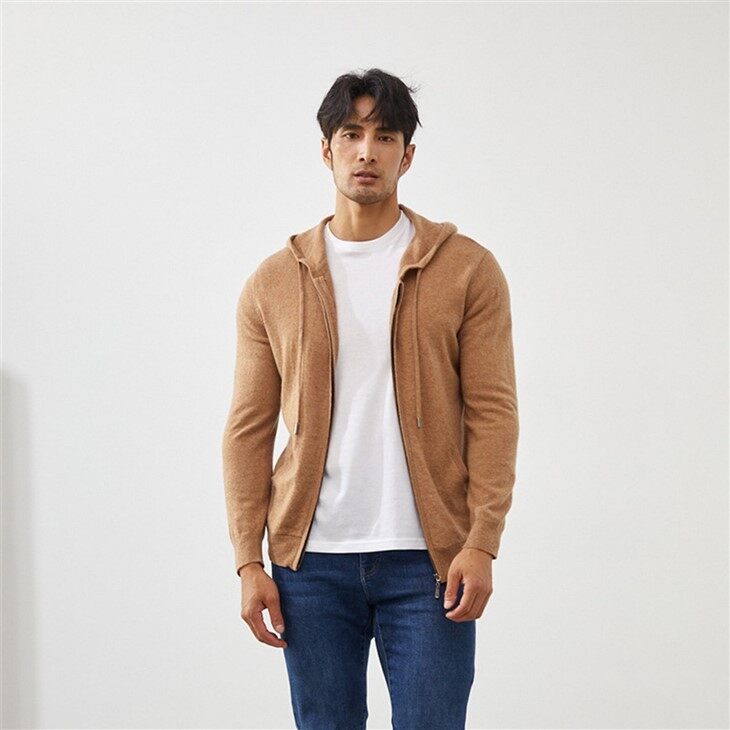 Men's Knit Zip Cardigan Cashmere Hoodies