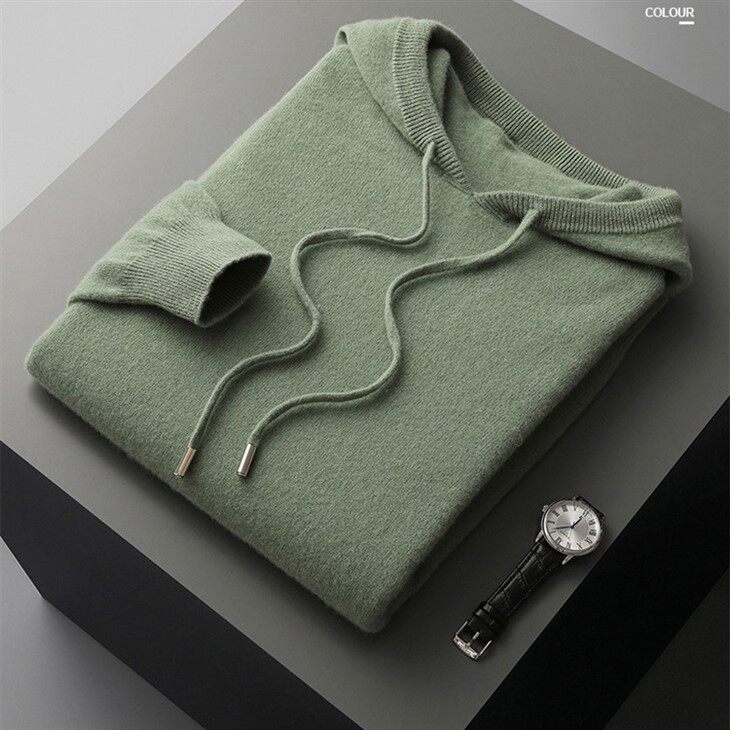 Men's Pullover Casual Wool Hoodie Seamless
