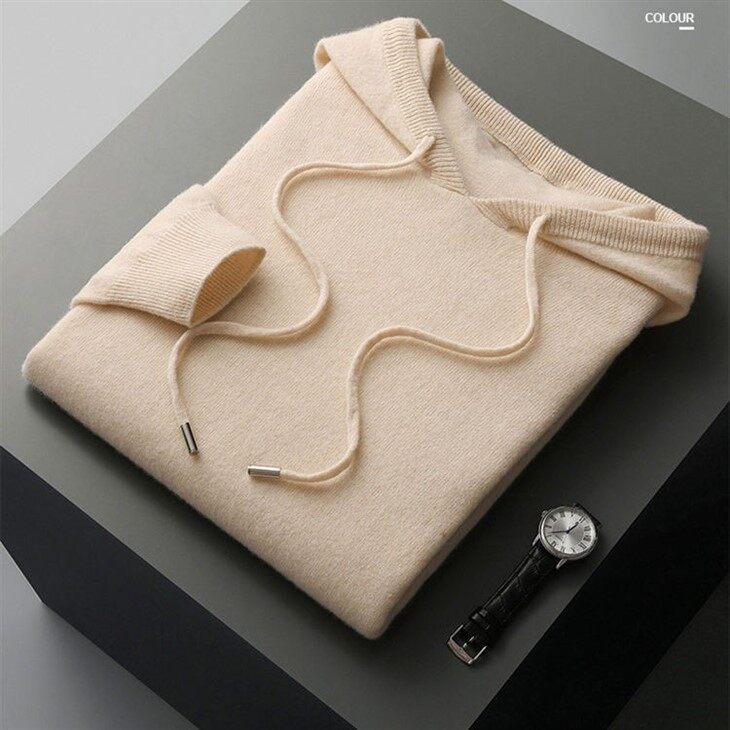 Men's Pullover Casual Wool Hoodie Seamless