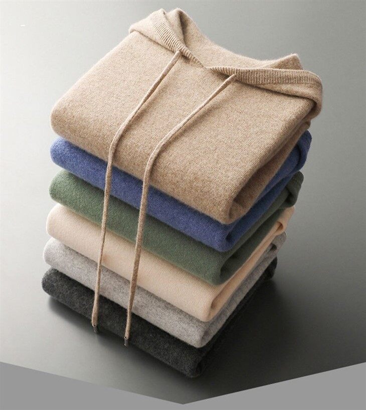 Men's Pullover Casual Wool Hoodie Seamless