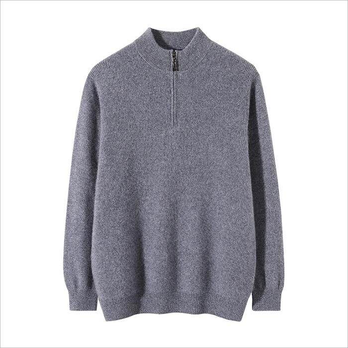 Pánský čtvrtkový kašmírový svetr na zip