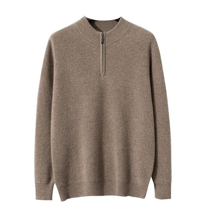 pure cashmere half zip sweater