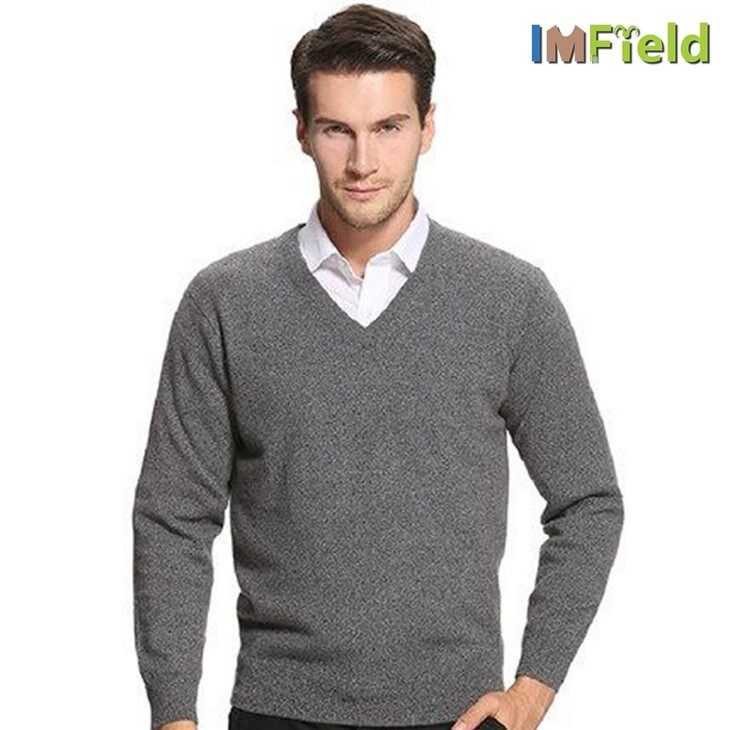 Lelaki V Neck Knit Cashmere Pullover Sweater