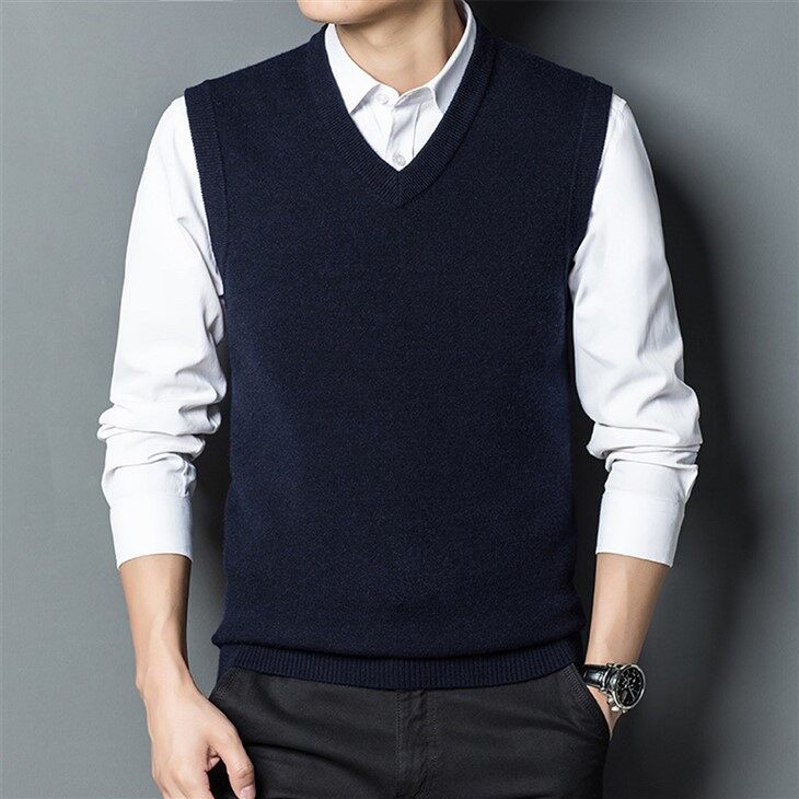 Mens V Neck Wool Western Vest