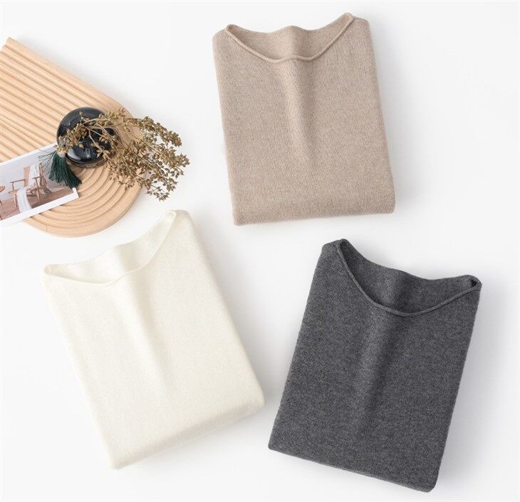 Mid-length Sleeves Side Slit Cashmere Dress