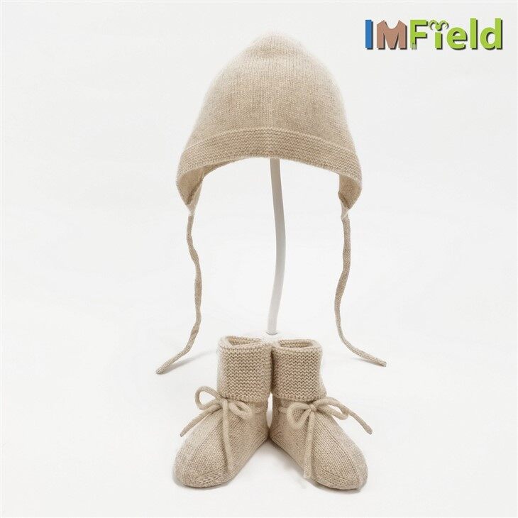 Newborn Baby 100% Cashmere Knitting Bonnet Boots Socks