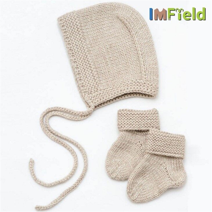 Newborn Baby 100% Cashmere Knitting Bonnet Boots Socks