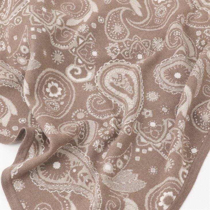 Picnic Camping Knitted Jacquard Wool Blanket Queen