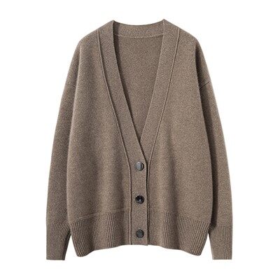 Boksowy kaszmirowy kardigan