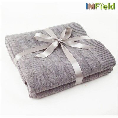 Luxus vastag gyapjú kasmír kábel kötött dobtakaró