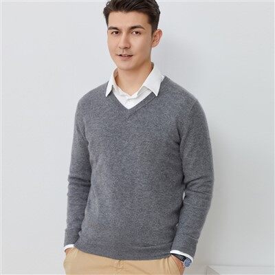 Férfi V nyakú 100 Cashmere Jumpers Kint pulóver