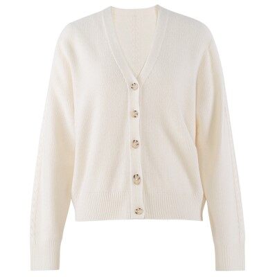 Suéter cardigã de lã leve de primavera feminino