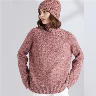 Ważony sweter z golfem z czystego kaszmiru