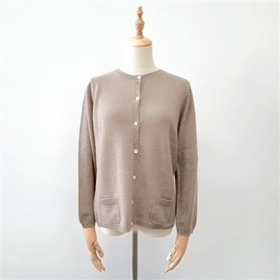 Cardigan de malha de lã de caxemira feminino