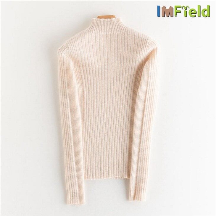 Turtleneck Spring Plain Cashmere Knit Long Sleeve Women 100% Cashmere Sweater