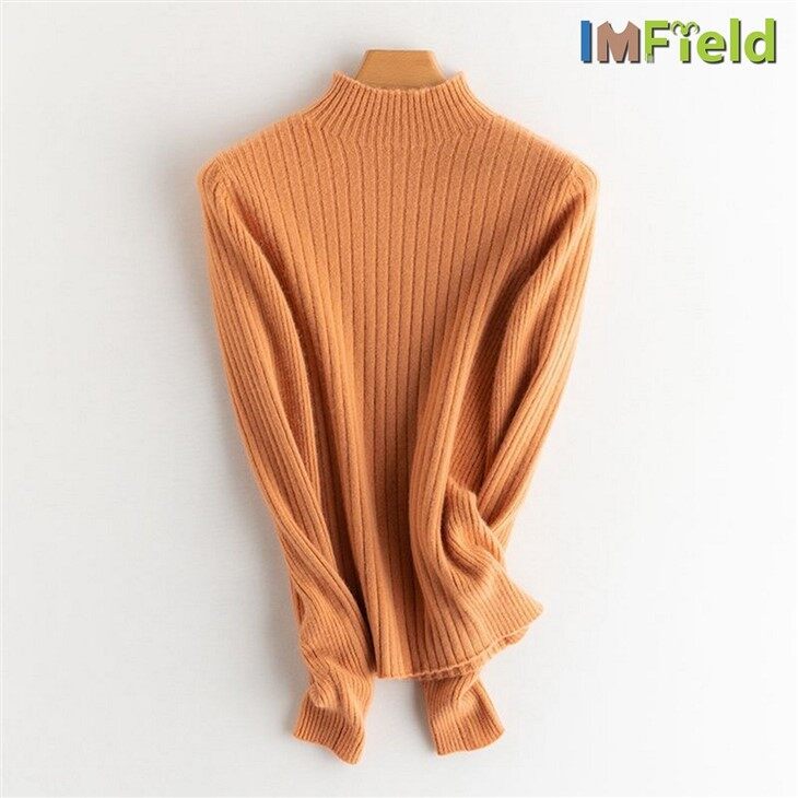 Turtleneck Spring Plain Cashmere Knit Long Sleeve Women 100% Cashmere Sweater