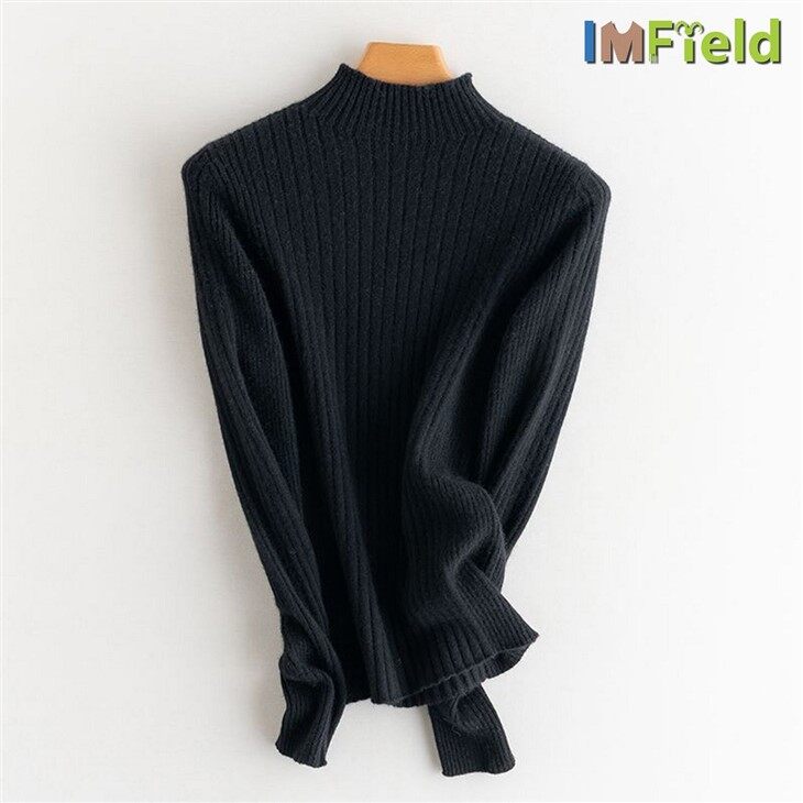 Turtleneck Spring Plain Cashmere Knit Long Sleeve Women 100% Cashmere Sweater
