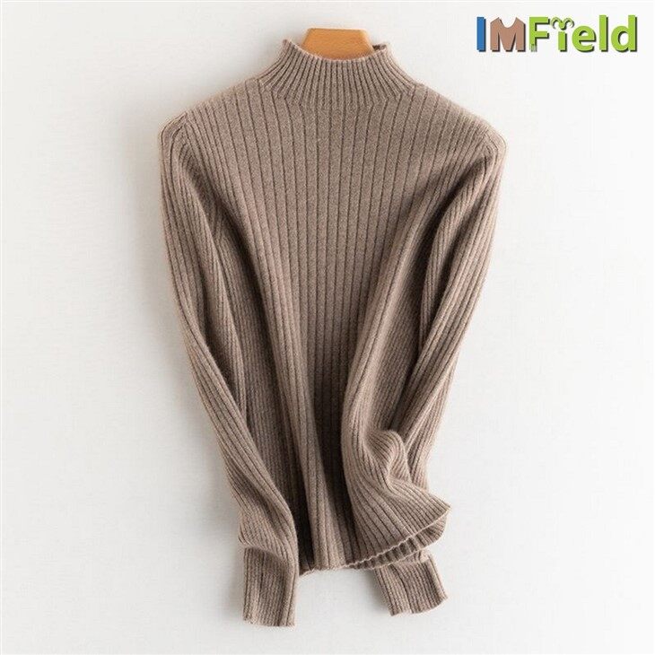 Turtleneck Spring Plain Cashmere Knit Long Sleeve Women 100% Cashmere Sweater
