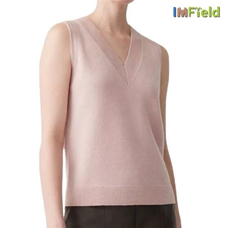 V-neck Knitcashmere Sweater Sleeveless Cashmere Vest For Women
