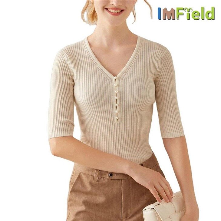 Wholesale OEM Knitted Women Short Sleeve Cashmere Sweaters