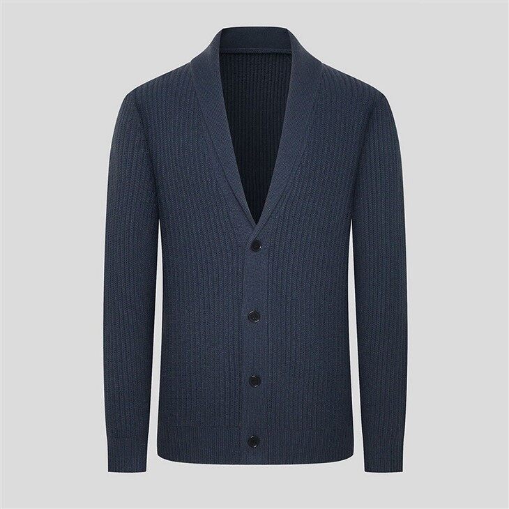 Winter Suit Collar 100 Cashmere Cardigan Sweater