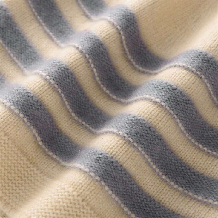 Woman's Stripe Cashmere Wool Skull Cap