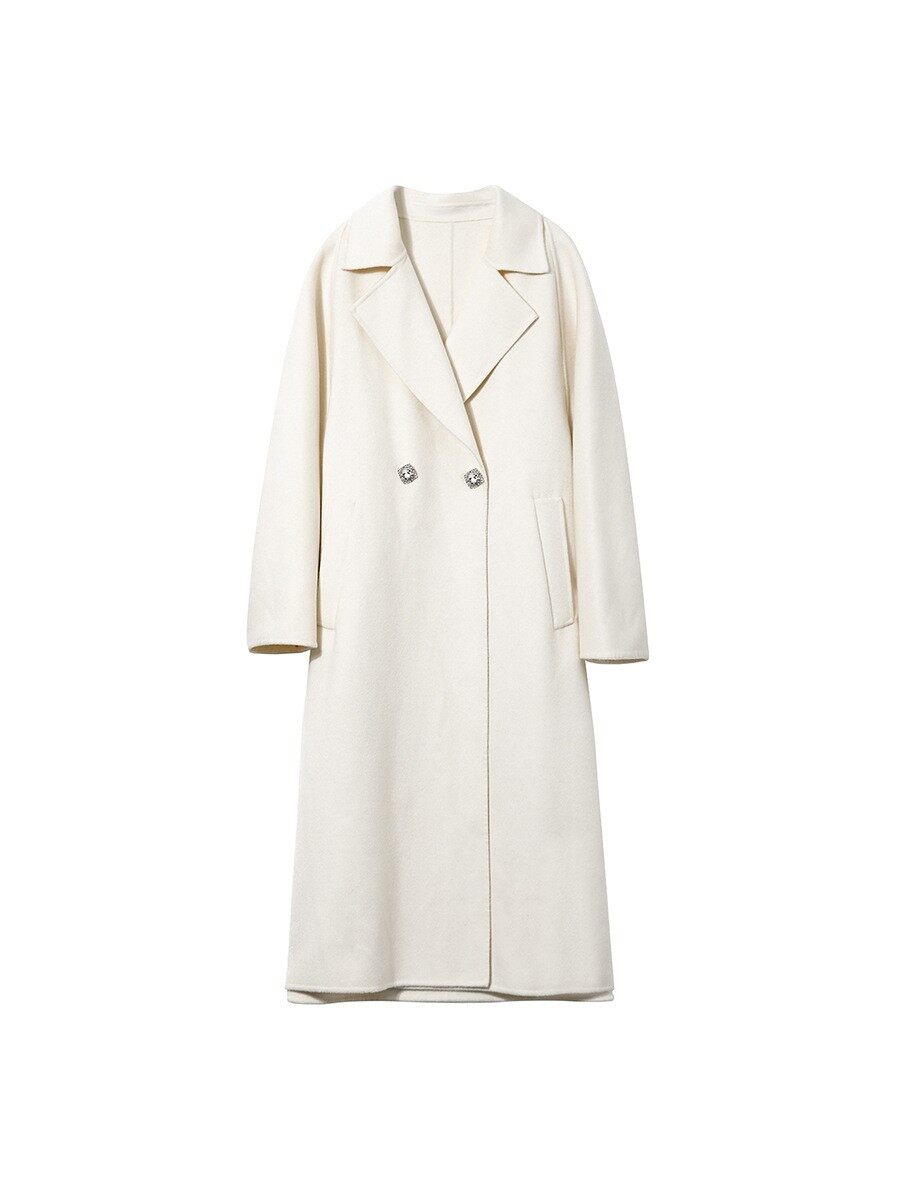 long wool blend coat women
