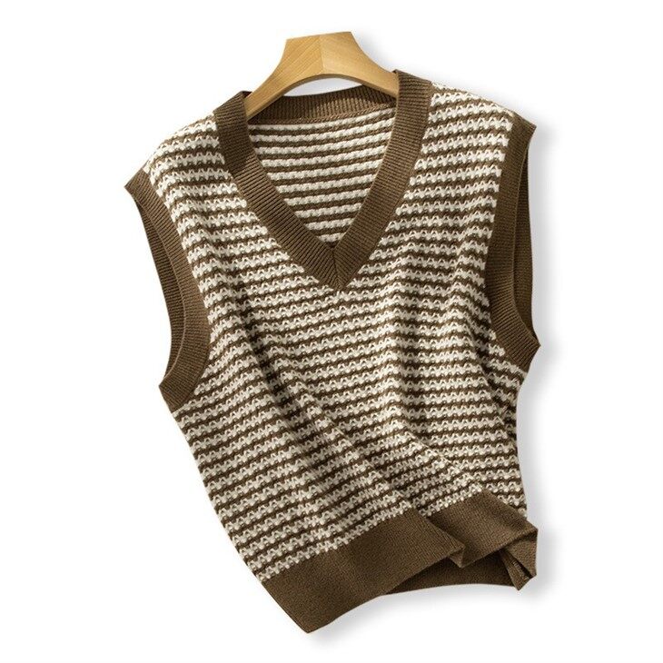 Women's Stripe V Neck Wool Camisole