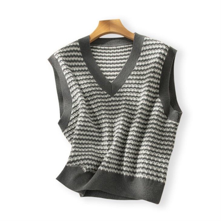 Women's Stripe V Neck Wool Camisole