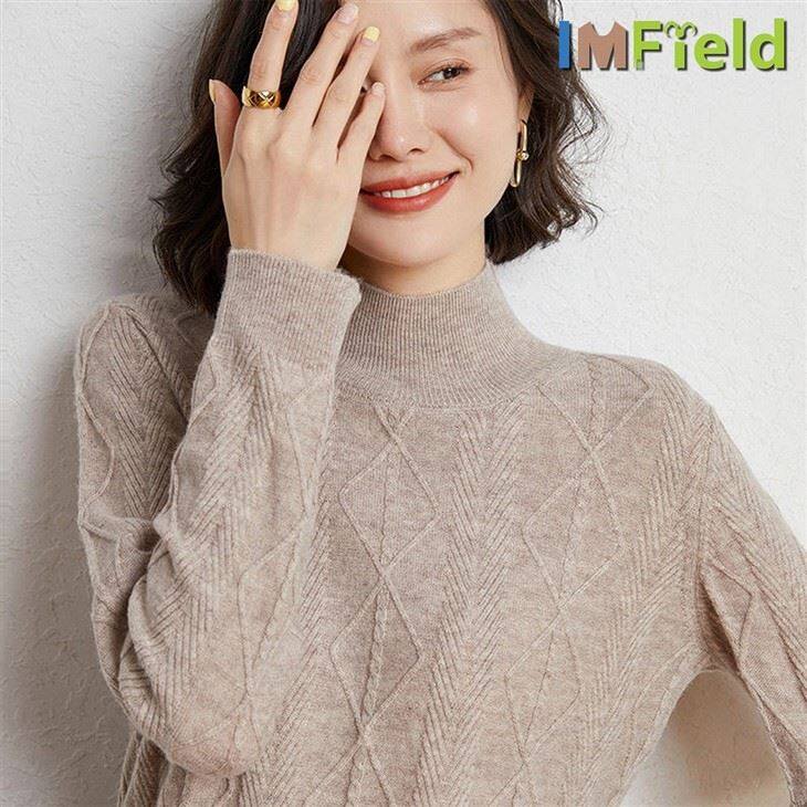 Women Stylish Turtleneck Cable Knit Cashmere Sweaters