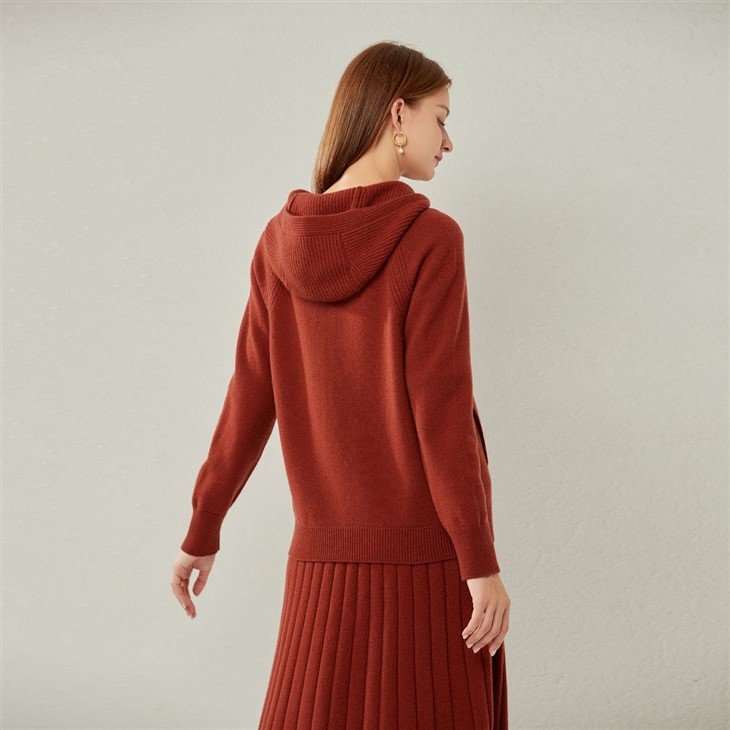Womens Cashmere Zip Cardigan Sweater Hoodies