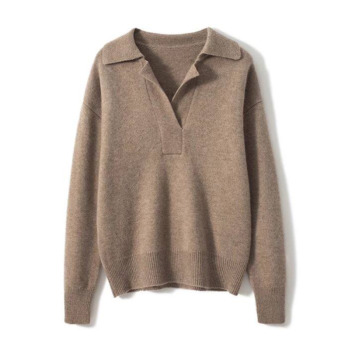 Pull col V en cachemire pour femme