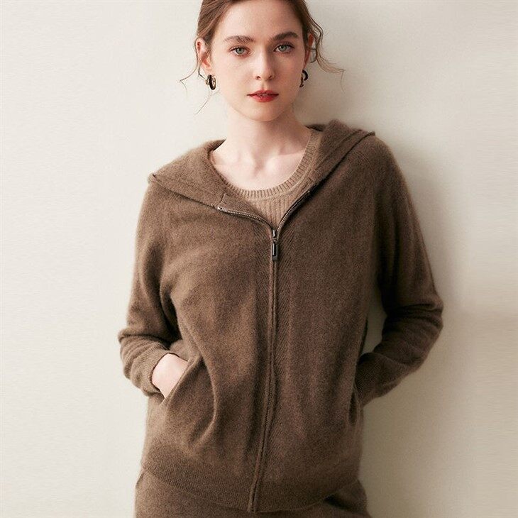 Wool Knitted Pullover Hoodie Sweater