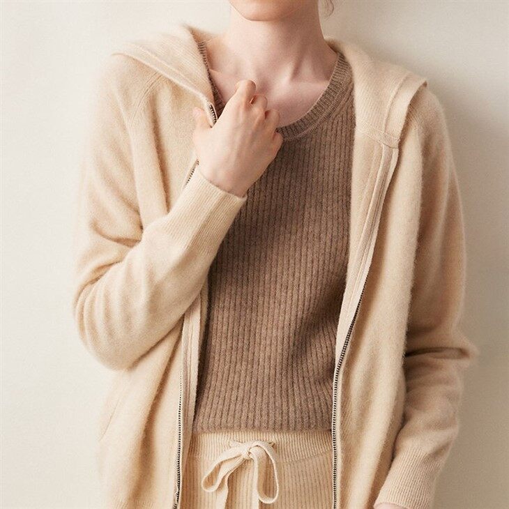 Wool Knitted Pullover Hoodie Sweater