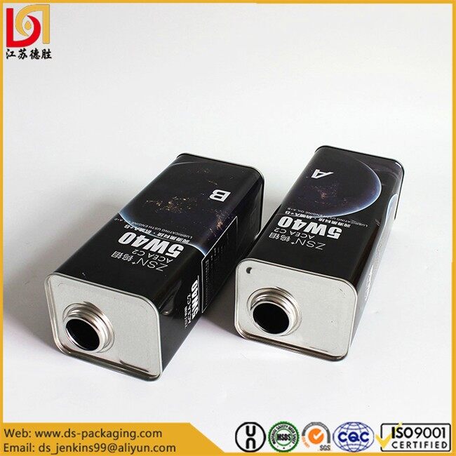 1 Liter Rectangle Plain Tin With Screw Cap