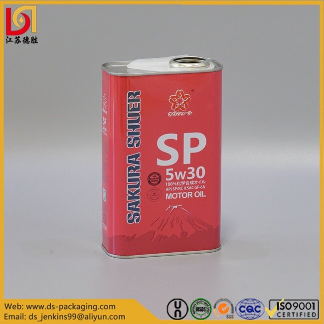 Lata de aceite de motor de 1 litro con pico